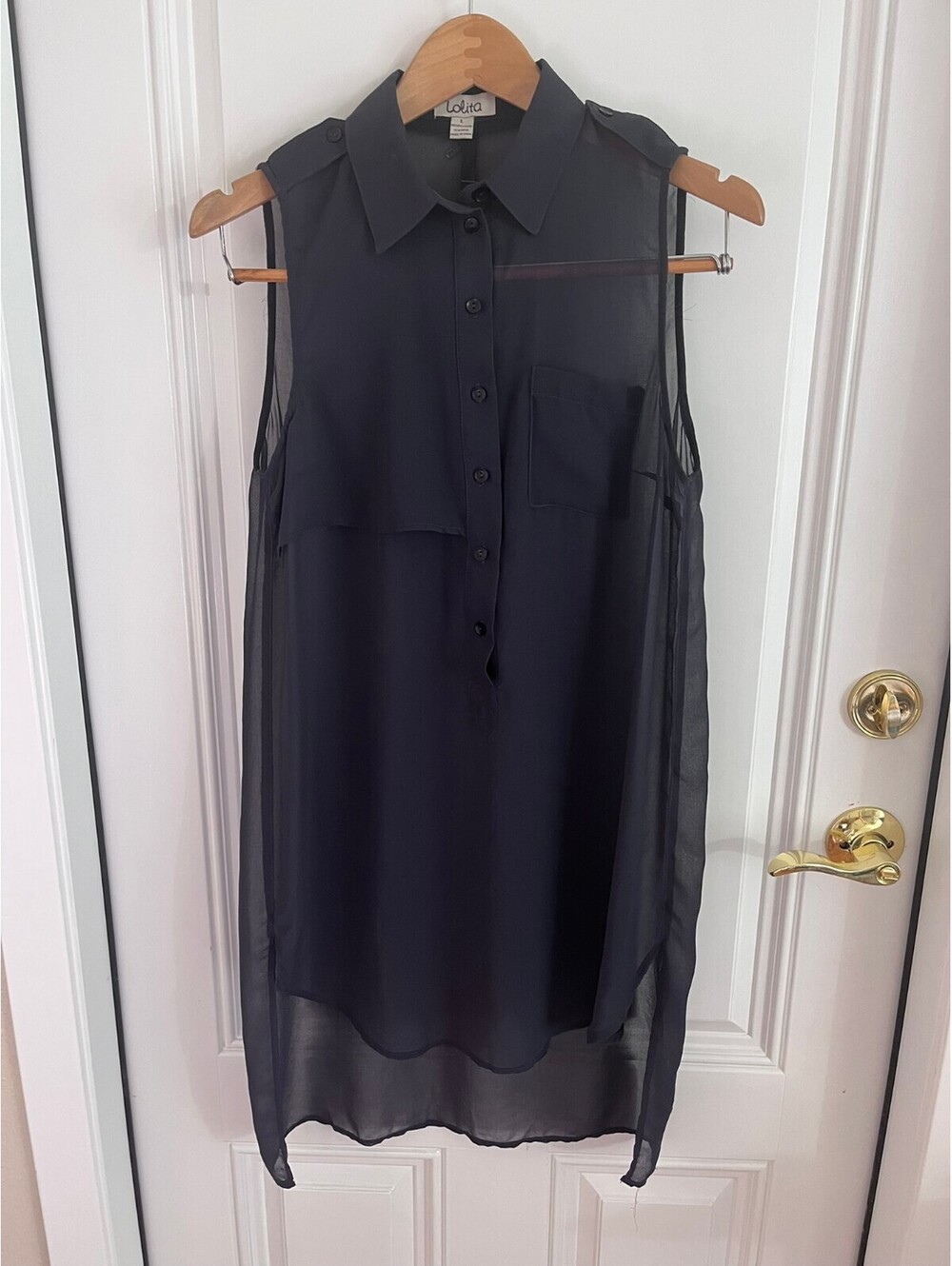 Lolita Sleeveless Sheer Black Dress Size L